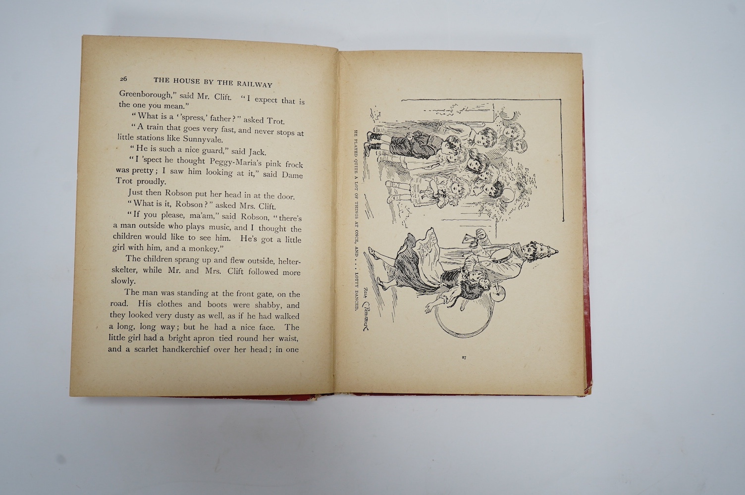 Graves, Ada, J - The House by the Railway, first edition, illustrated by Rosa C. Petherick, 8vo, original pictorial boards, ink ownership inscription on front free endpapers, light marginal toning, loss to spine head, ex